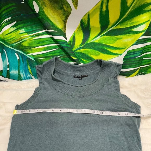 Adrianna Papell Green Small Tight Knit Ribbed Hem Sleeveless Office Sweater - Picture 7 of 13